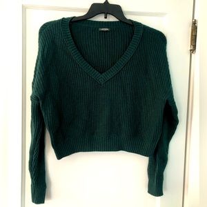 emerald green v neck sweater